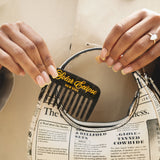 Hand-painted Black Lace Pocket Comb | Eco-Friendly