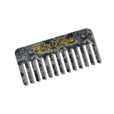 Hand-painted Black Lace Detangling Wide Tooth Hair Comb | Eco-Friendly