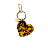 Hand-painted Jet-Setter Heart Bag Charm + Keychain | Eco-Friendly