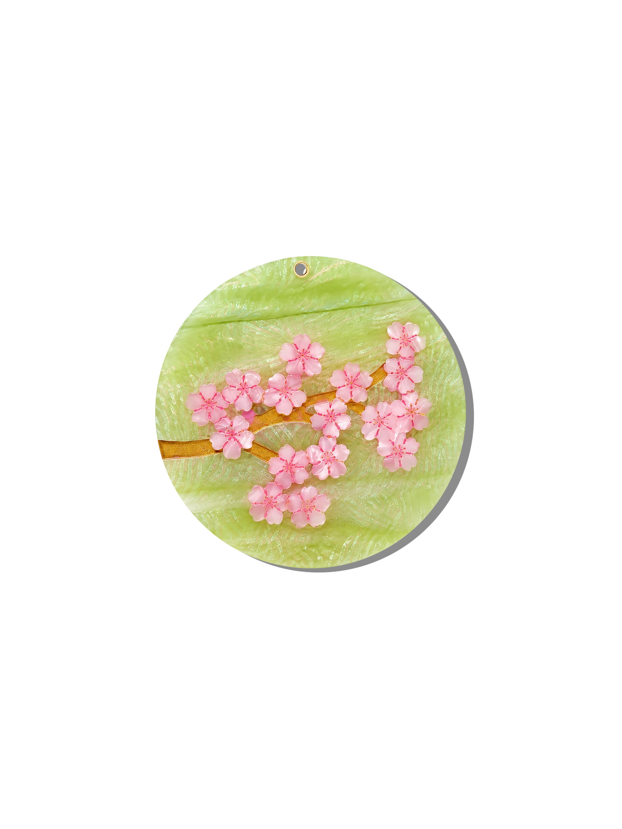 Hand-painted Sakura Blossom Compact Mirror | Eco-Friendly