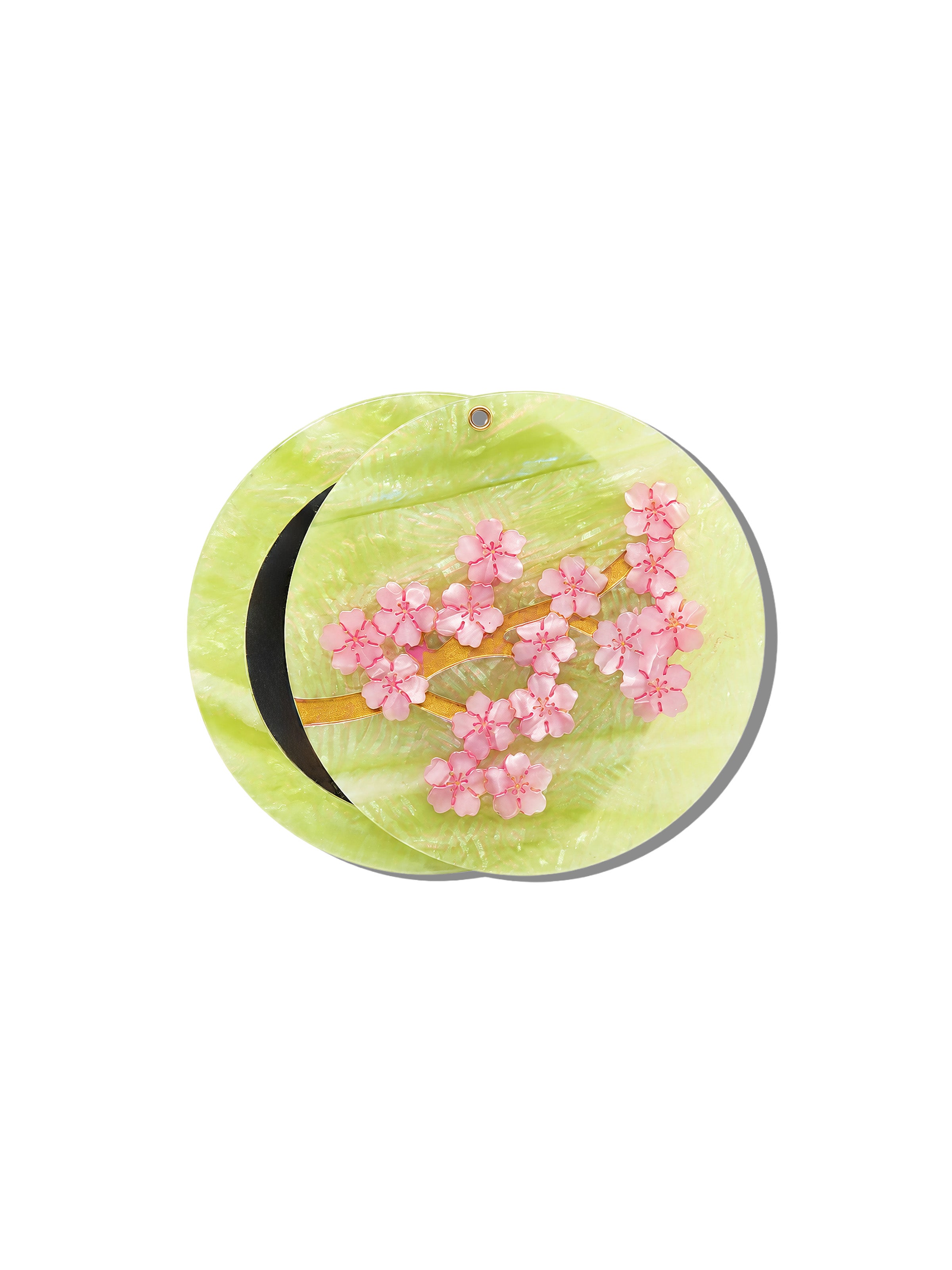 Hand-painted Sakura Blossom Compact Mirror | Eco-Friendly