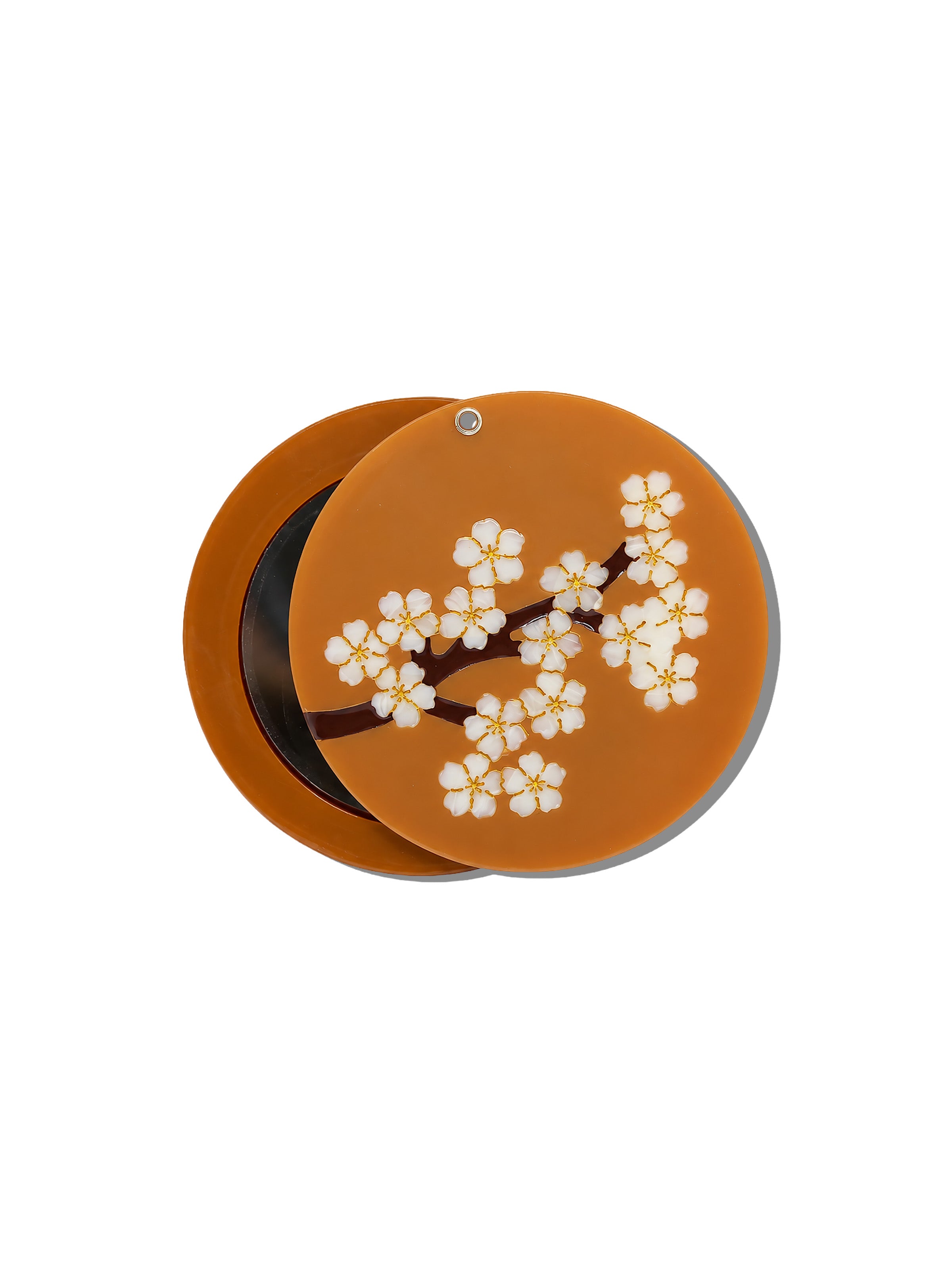 Hand-painted Sakura Blossom Compact Mirror | Eco-Friendly