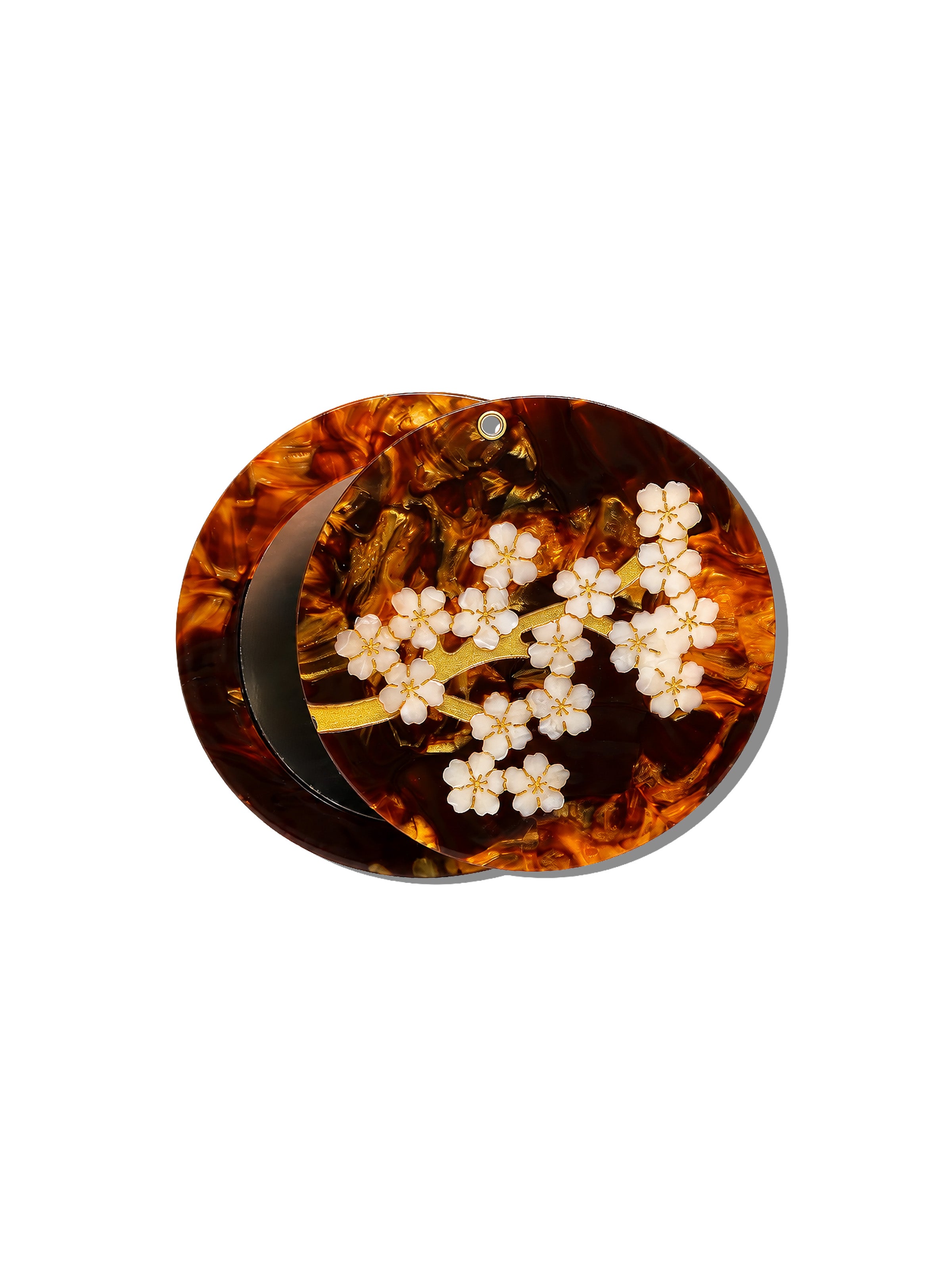 Hand-painted Sakura Blossom Compact Mirror | Eco-Friendly