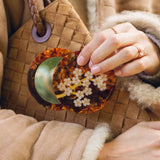 Hand-painted Sakura Blossom Compact Mirror | Eco-Friendly