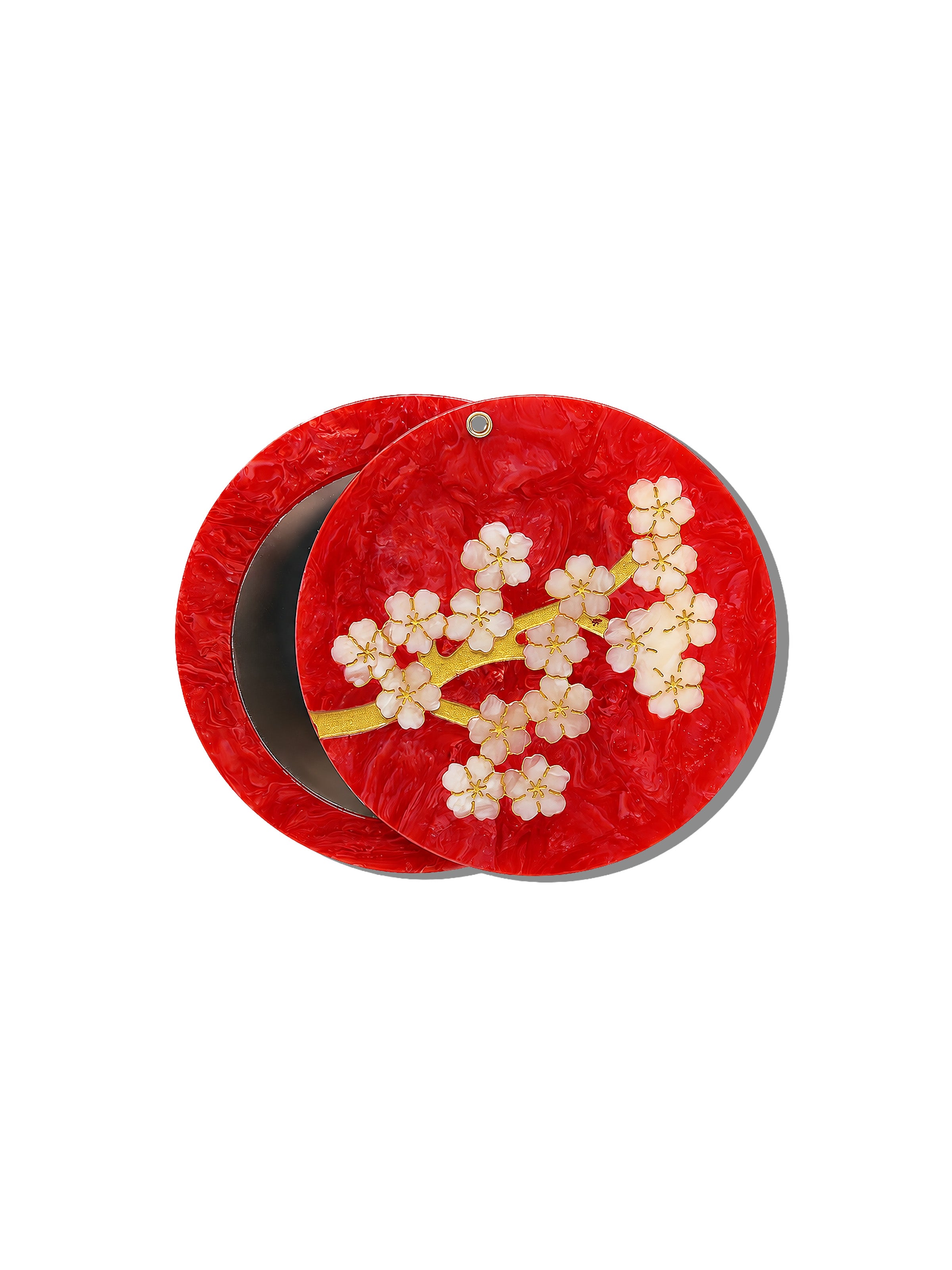 Hand-painted Sakura Blossom Compact Mirror | Eco-Friendly