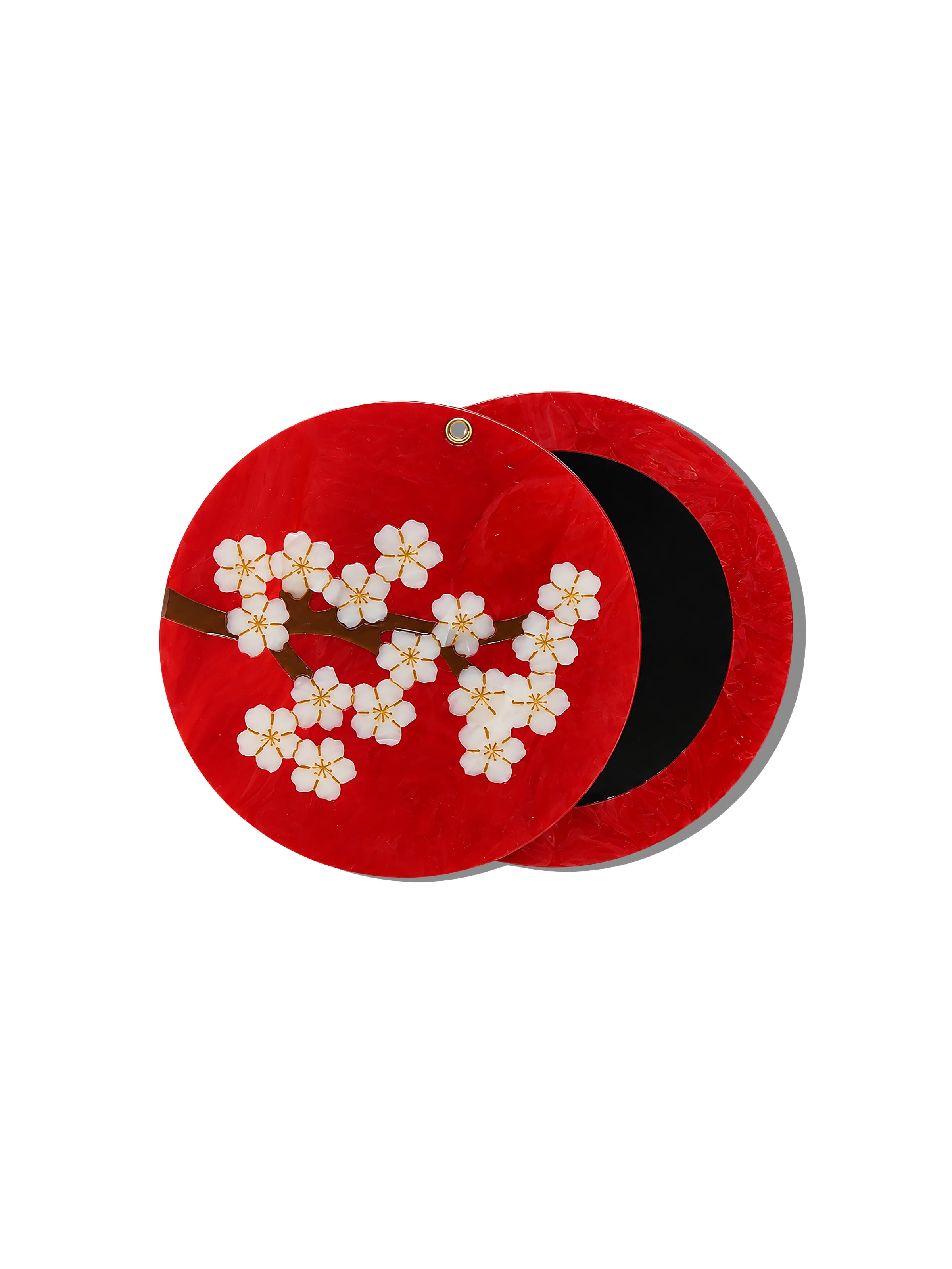 Hand-painted Sakura Blossom Compact Mirror | Eco-Friendly