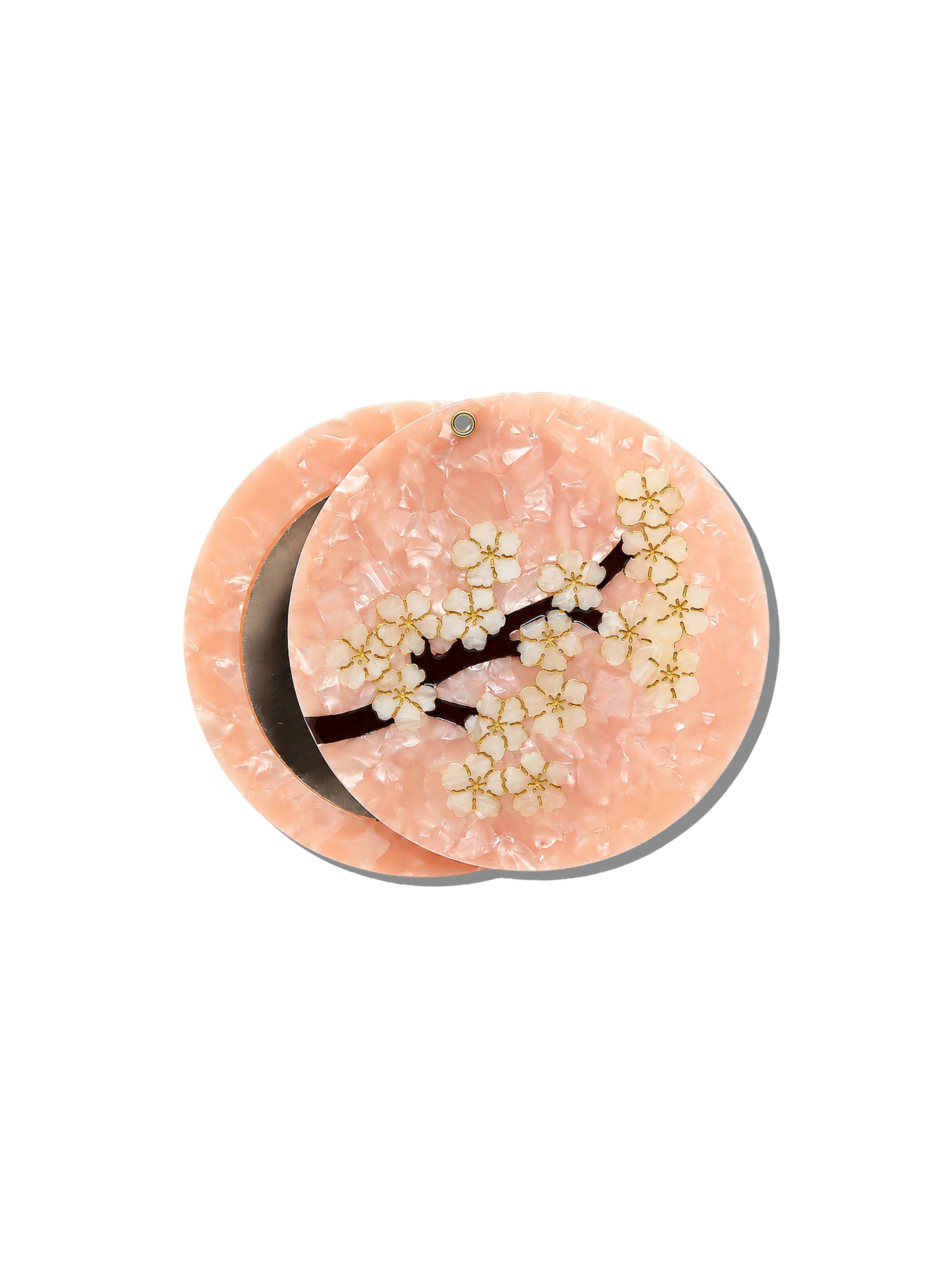 Hand-painted Sakura Blossom Compact Mirror | Eco-Friendly