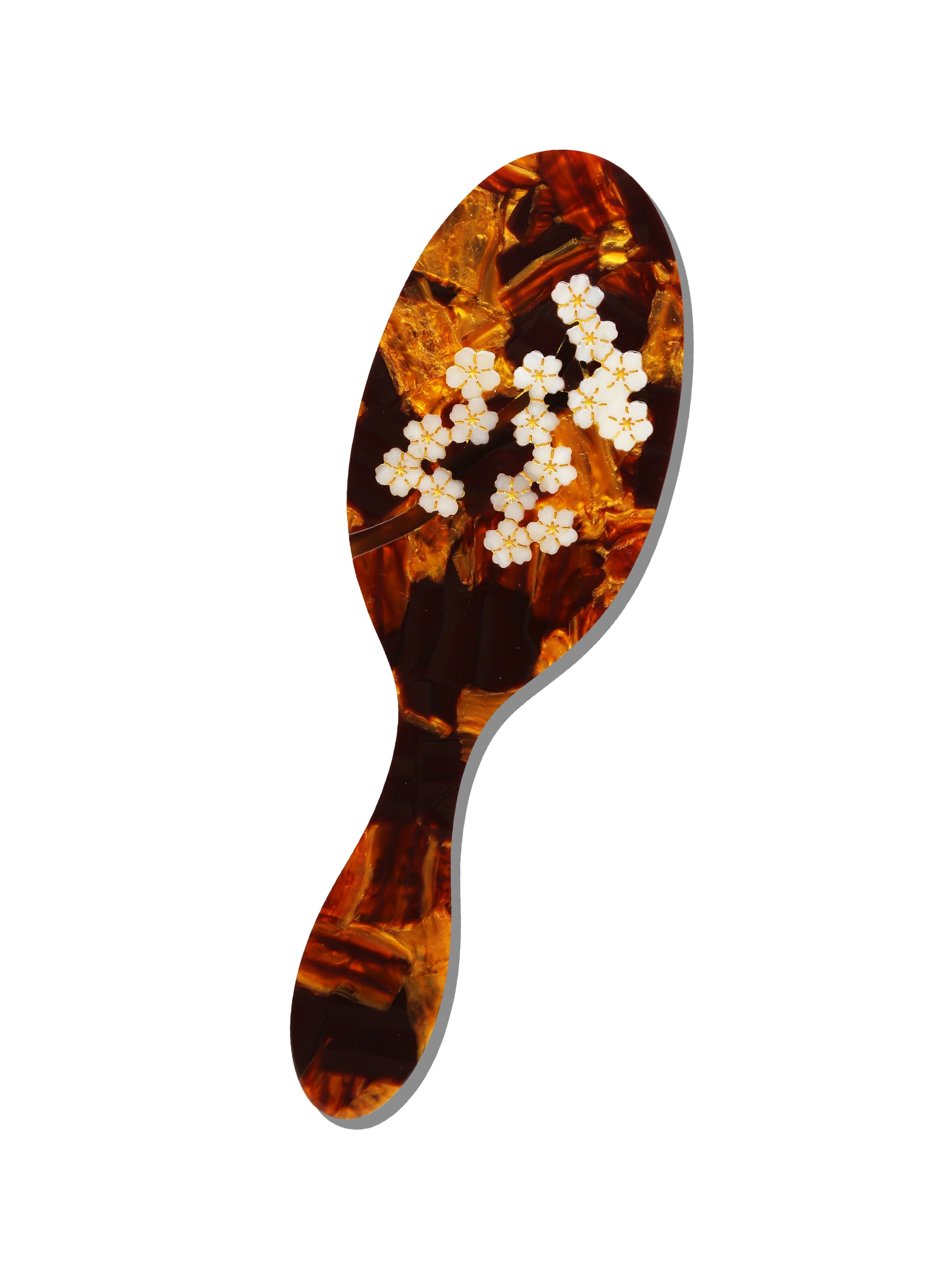 Hand-painted Brown Sakura Blossom Brush | Eco-Friendly