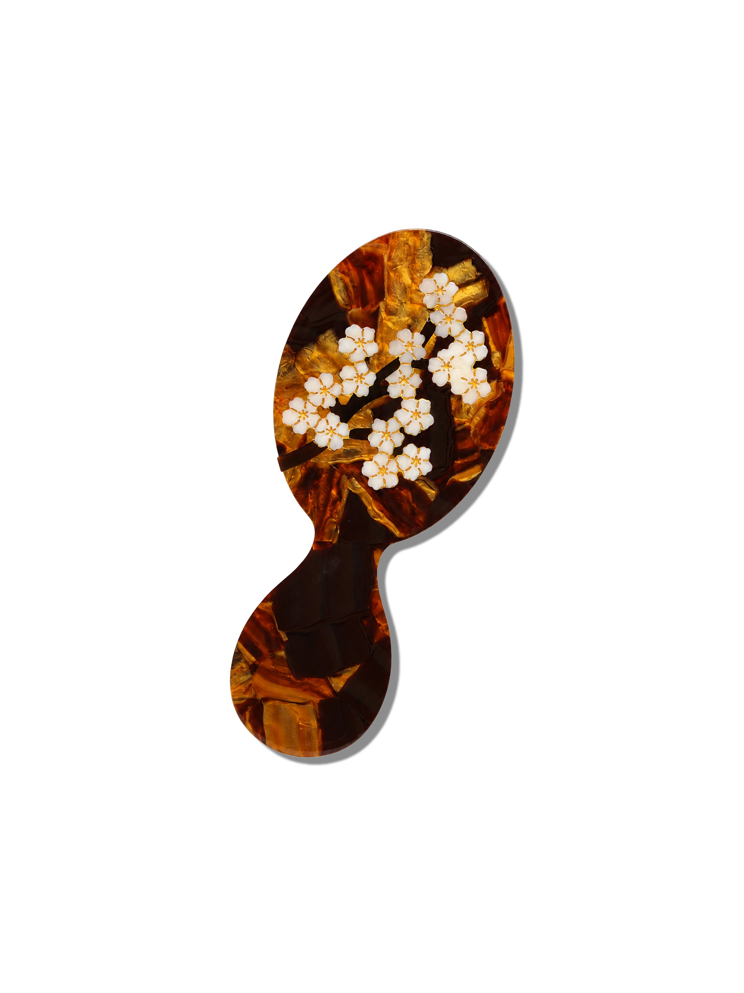 Hand-painted Brown Sakura Blossom Brush | Eco-Friendly