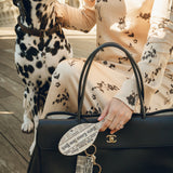 Hand-painted Please Return to City Bag Charm + Keychain | Eco-Friendly
