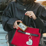 Hand-painted Please Return to City Bag Charm + Keychain | Eco-Friendly