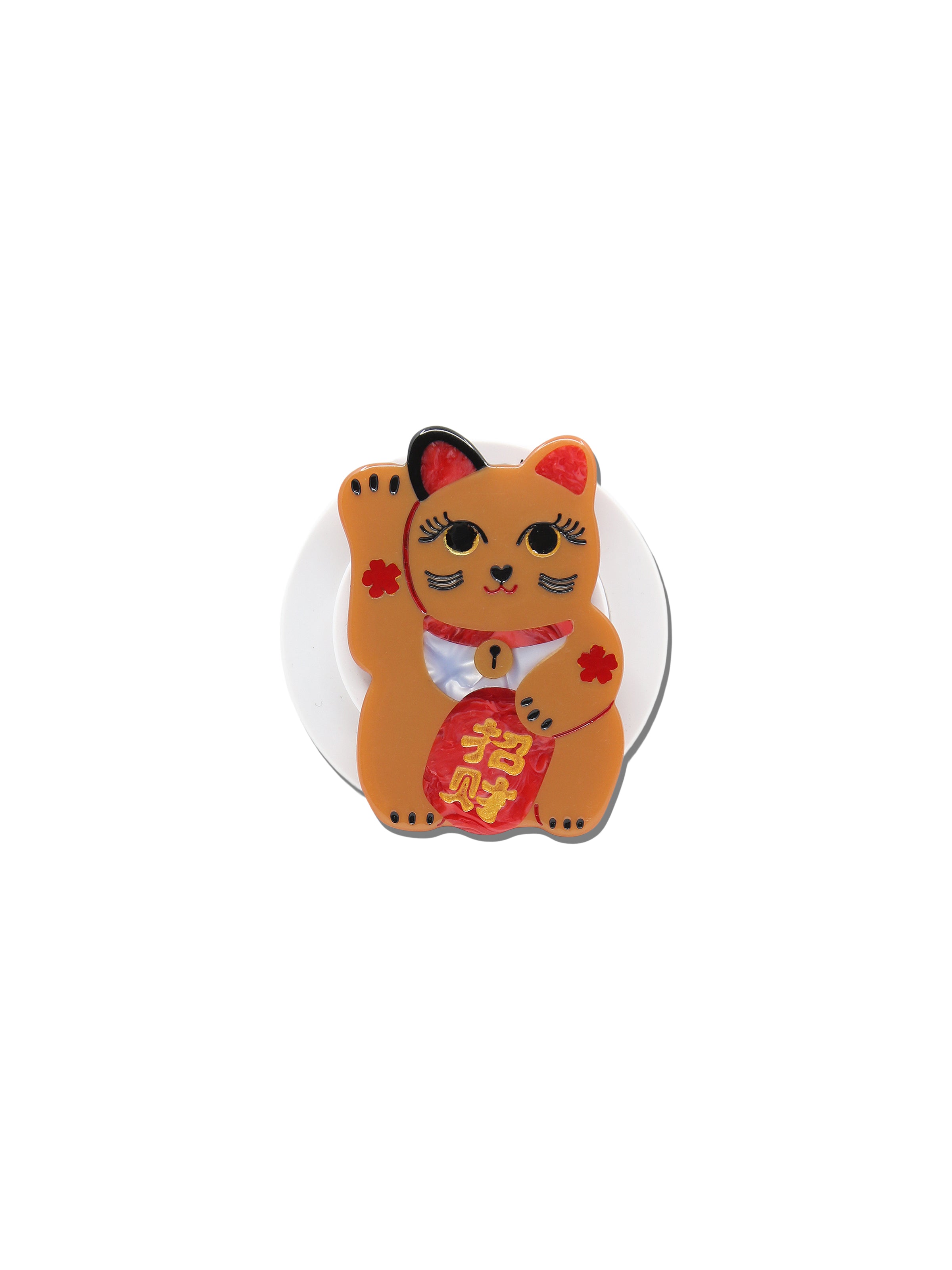Hand-painted Maneki-Neko Cat GripCharm | Eco-Friendly