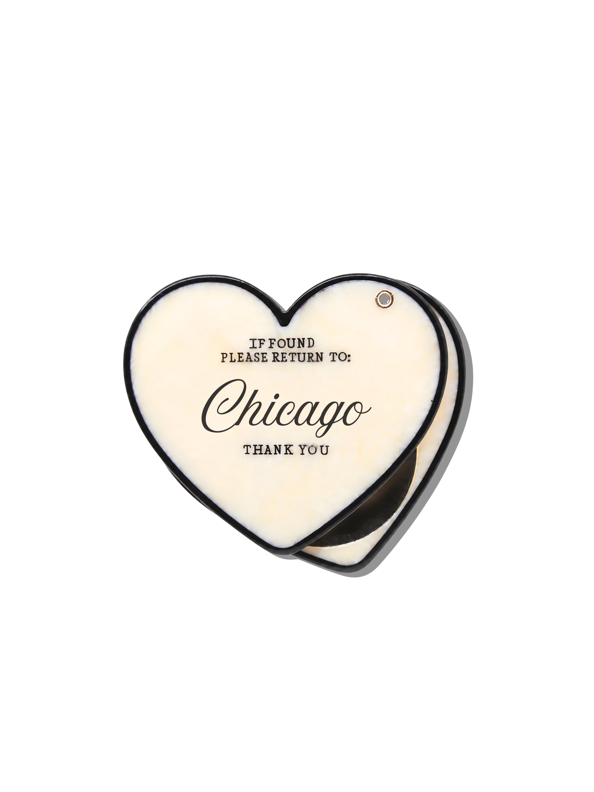 Hand-painted Please Return to City Compact Mirror | Eco-Friendly