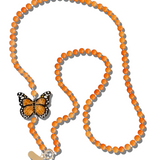 Hand-painted Monarch Butterfly Gemstone Crossbody Phone Chain