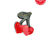 Hand-painted Cherry Hearts Hair Claw Clip | Eco-Friendly