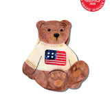 Hand-painted Americana Teddy Bear Claw Hair Clip | Eco-Friendly