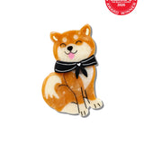 Hand-painted Shiba Inu Claw Hair Clip | Eco-Friendly