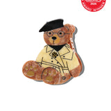 Hand-painted Trench Teddy Claw Hair Clip | Eco-Friendly