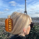 Hand-painted Baguette Bread Claw Hair Clip | Eco-Friendly