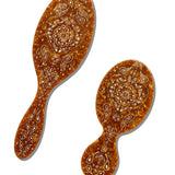Hand-painted Brown Paisley Brush | Eco-Friendly