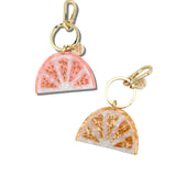 Hand-painted Citrus Slice Bag Charm + Keychain | Eco-Friendly