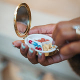 Hand-painted Red Poppy Handbag Hero Pill Compact