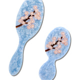 Hand-painted Cool Blue Sakura Blossom Brush | Eco-Friendly