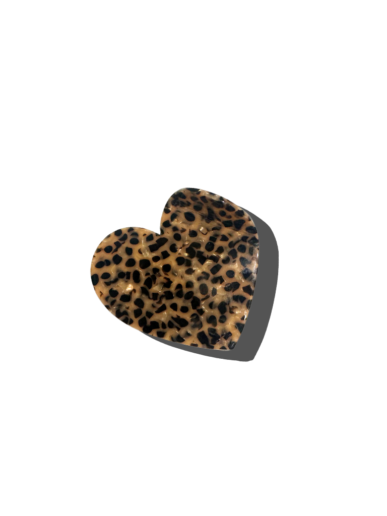 Animal Print Heart Acetate Claw Hair Clip | Eco-Friendly