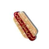 Hand-Painted New York Hot Dog Acetate Claw Hair Clip | Eco-Friendly