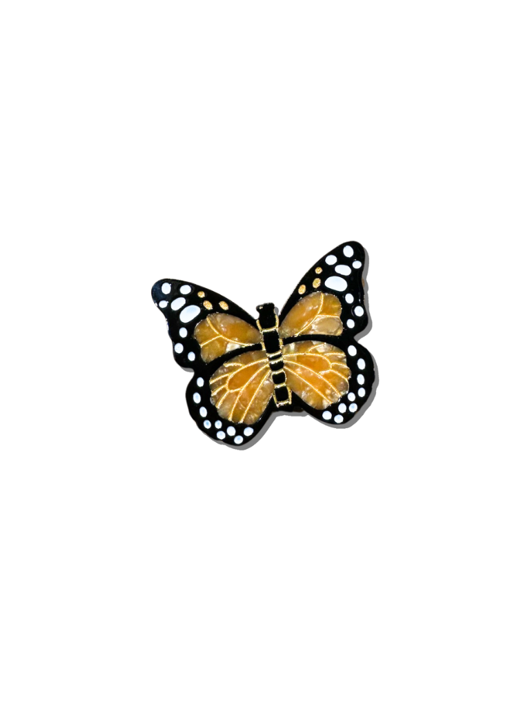 Hand-painted Monarch Butterfly Brooch Pin