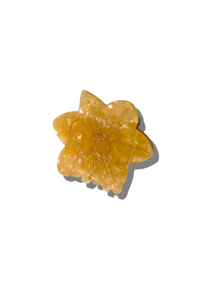 Hand-painted Daffodil Flower Claw Hair Clip | March Birth Flower