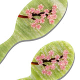 Hand-painted Green Sakura Blossom Brush | Eco-Friendly