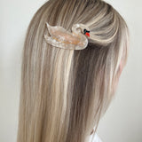 Hand-painted Swan Bird Barrette Hair Clip | Eco-Friendly