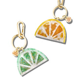 Hand-painted Citrus Slice Bag Charm + Keychain | Eco-Friendly