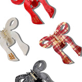 Hand-painted Coquette Bow Claw Hair Clip | Eco-Friendly