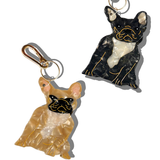 Hand-painted Frenchie Dog Breed Bag Charm + Keychain | Eco-Friendly