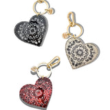 Hand-painted Paisley Heart Bag Charm + Keychain | Eco-Friendly