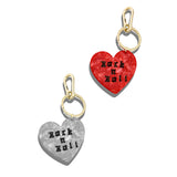 Hand-painted Rock n Roll Heart Bag Charm + Keychain | Eco-Friendly