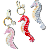 Hand-painted Seahorse Bag Charm + Keychain | Eco-Friendly