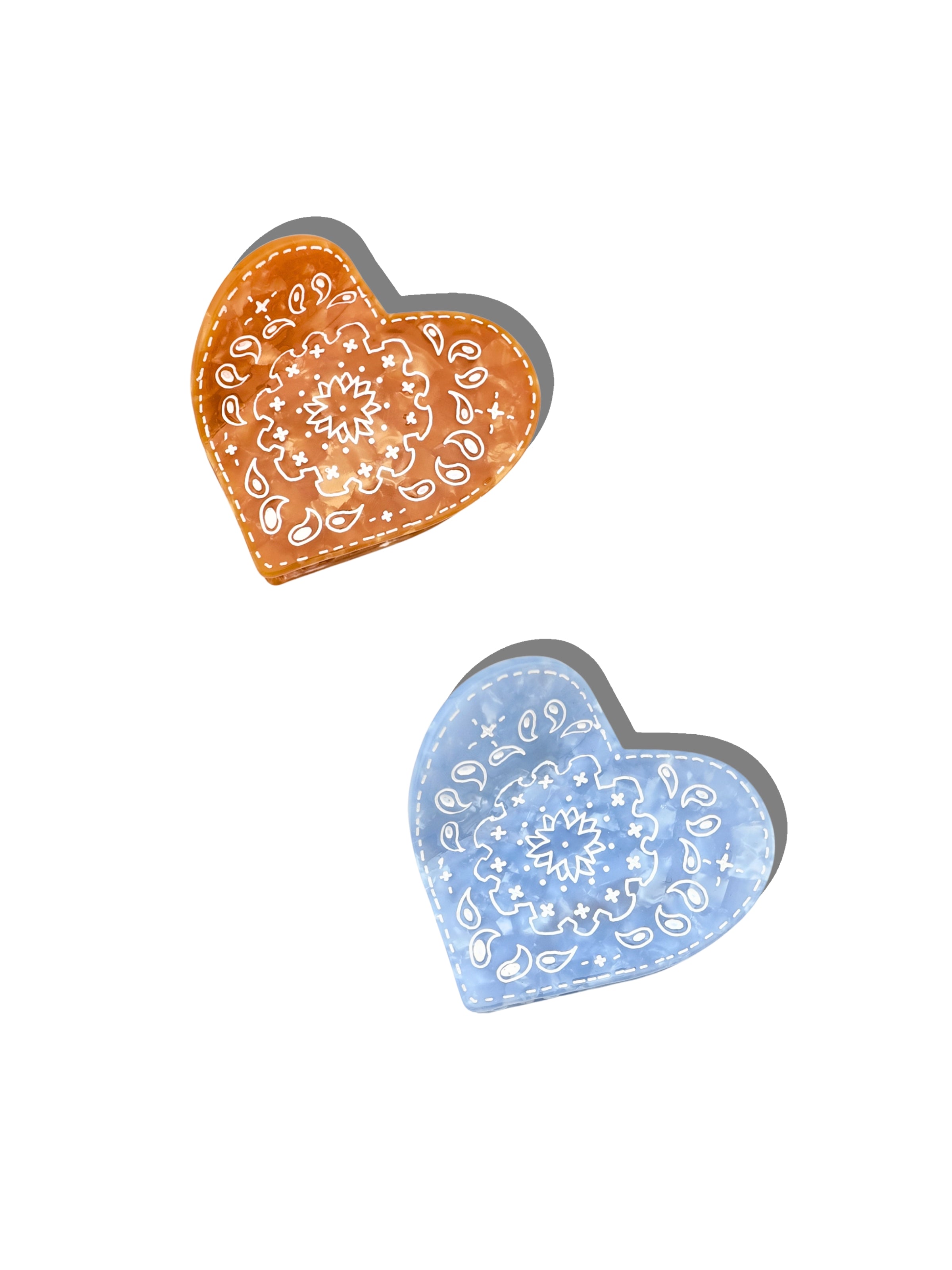 Hand-painted Paisley Heart Claw Hair Clip | Eco-Friendly_group