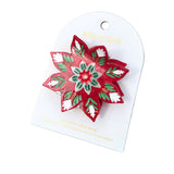 Hand-painted Holiday Flower Claw Hair Clip | Eco-Friendly