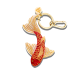 Hand-painted Koi Fish Bag Charm + Keychain | Eco-Friendly