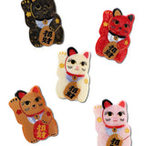 Hand-painted Maneki-Neko Cat Claw Hair Clip | Eco-Friendly