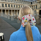 Midsummer Embroidered Flowers Scrunchie