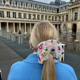 Midsummer Embroidered Flowers Scrunchie