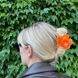 Handmade Origami Marigold Flower Claw Hair Clip