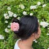 Handmade Origami Rose Flower Claw Hair Clip