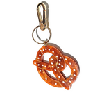 Hand-painted Pretzel Bag Charm + Keychain | Eco-Friendly