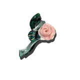 Handmade Origami Rose Stem Flower Claw Hair Clip