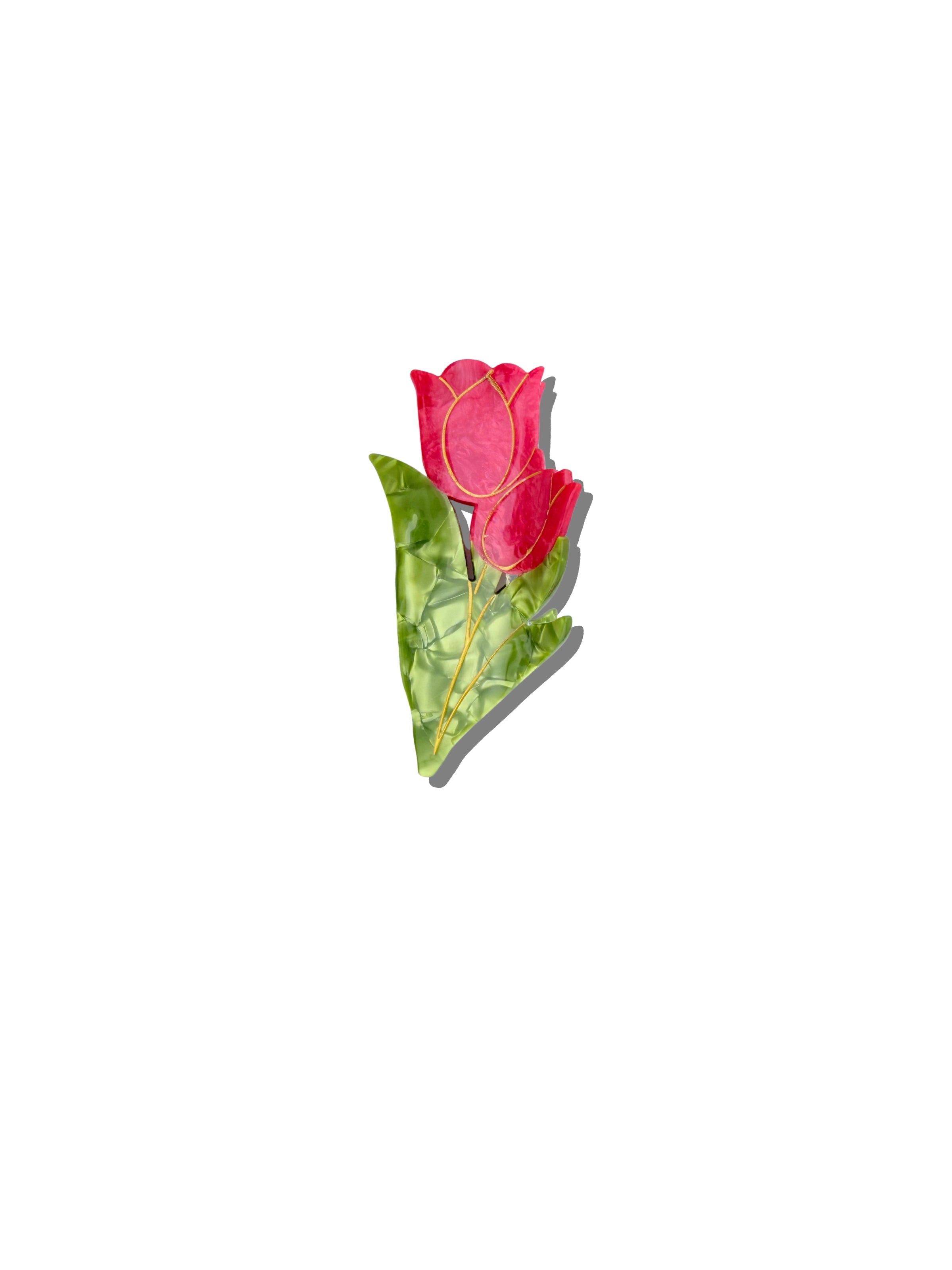 Hand-painted Vintage Tulips Claw Hair Clip | Eco-Friendly